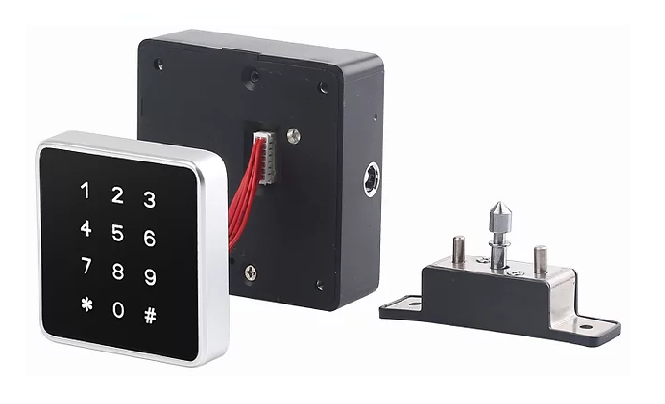 Electronic latch lock with password keypad external panel,